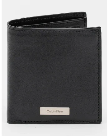 Poretofel de piele cu logo, Negru