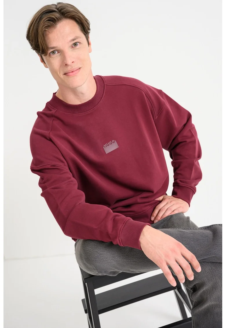 Bluza de trening din bumbac cu imprimeu pe partea din spate Delast, Rosu