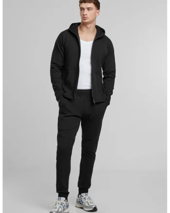 Pantaloni de trening slim fit cu talie elastica, Negru