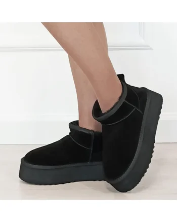 Ghete negre din piele naturala 6391 113 18578, Negru