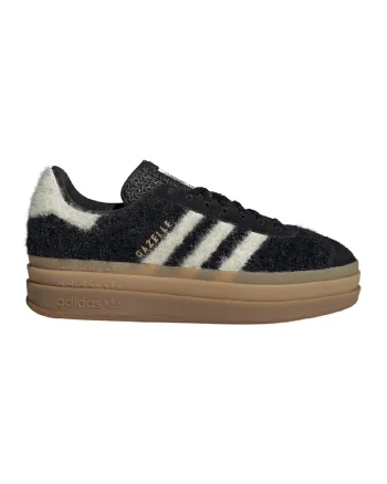 Pantofi sport din piele intoarsa cu garnituri pufoase Gazelle Bold, Alb fildes/Negru