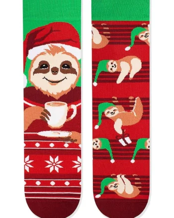 Sosete de Craciun din bumbac Arty Socks cu Lenes Rosu