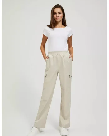 Pantaloni cargo cu picioare drepte bej, Bej