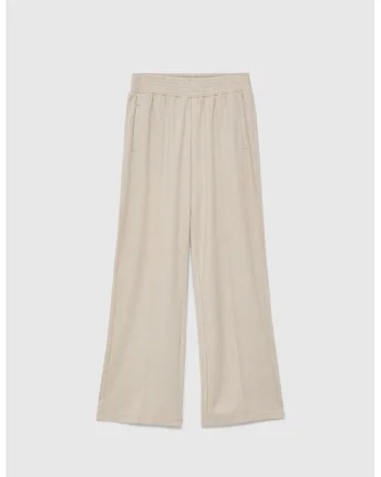 Pantaloni bej cu picioare late, Bej