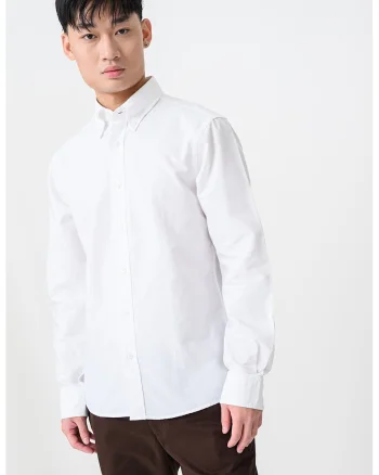 Camasa regular-fit cu guler Oxford, Alb