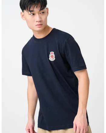 Tricou din bumbac cu insigna logo, Rosu/Alb/Negru