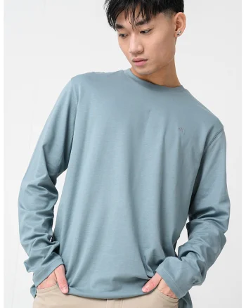 Bluza uni din bumbac, Albastru petrol