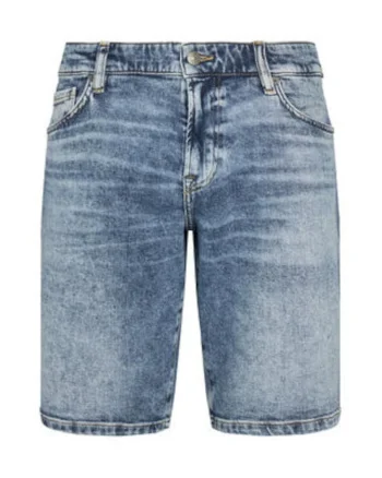 Blugi scurti barbati,  bumbac/elastan, albastru,