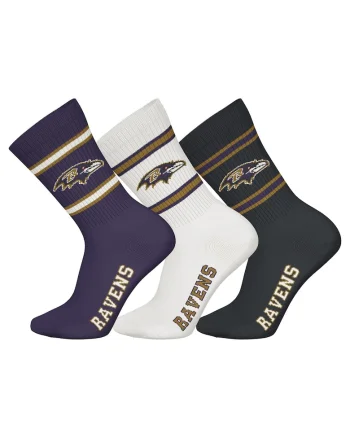 Set de sosete lungi unisex NFL - 3 perechi, Alb/Negru/Albastru indigo