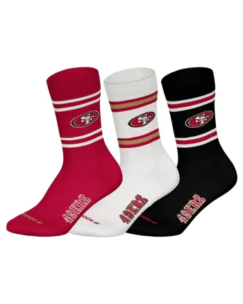 Set de sosete lungi unisex NFL - 3 perechi, Alb/Negru/Rosu inchis