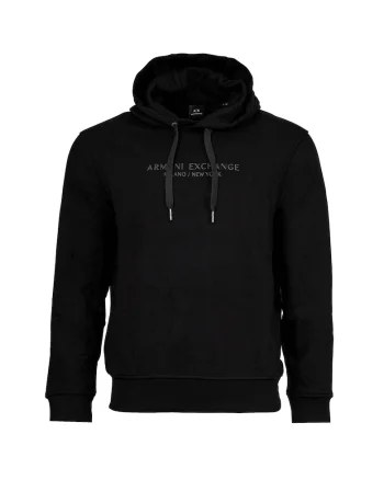 Hanorac cu imprimeu logo, Negru