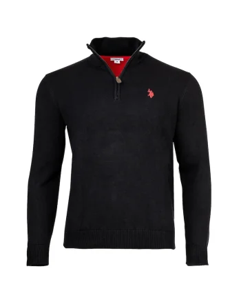 Bluza de trening cu guler inalt, Negru