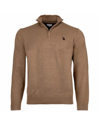 Bluza de trening cu guler inalt, Bej