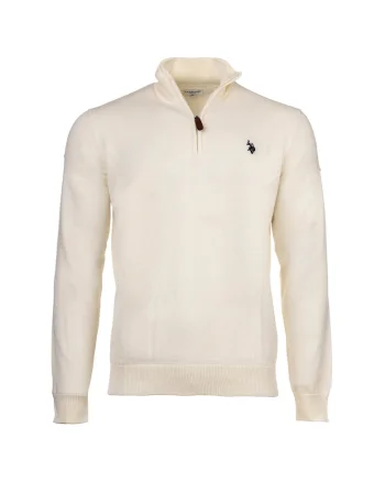 Bluza de trening cu guler inalt, Alb