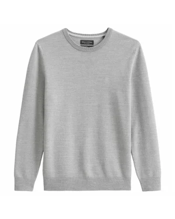 Pulover tricotat fin cu model uni, Gri