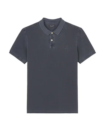 Tricou polo cu model uni, Albastru inchis