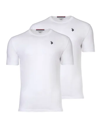 Set de tricouri cu broderie logo - 2 piese, Alb