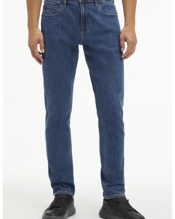 Blugi slim fit cu talie medie, Albastru
