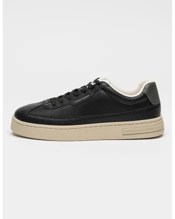 Pantofi sport low-cut din piele ecologica, Negru