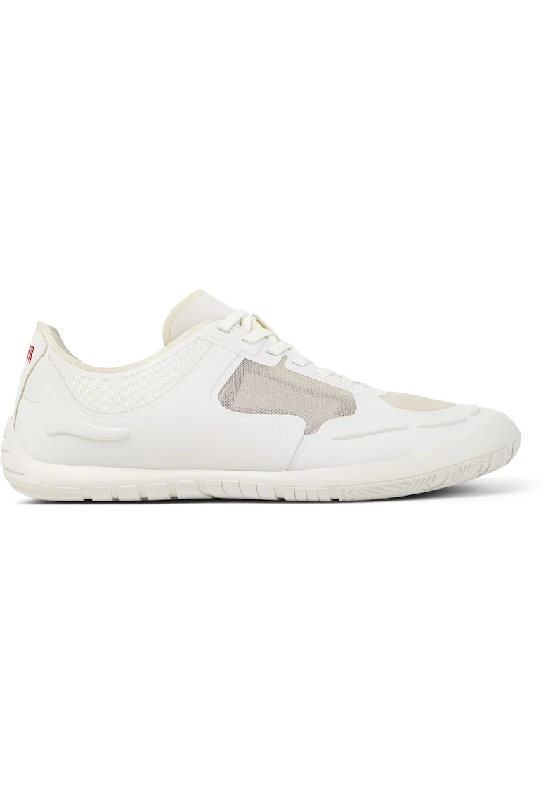 Pantofi sport low-cut cu garnituri din material sintetic, Alb/Gri
