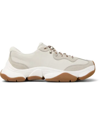Pantofi sport uni de piele ecologica, Gri deschis
