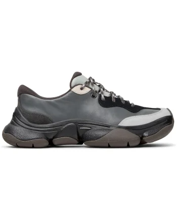Pantofi sport cu piele si garnituri din piele nabuc Karst 2, Gri