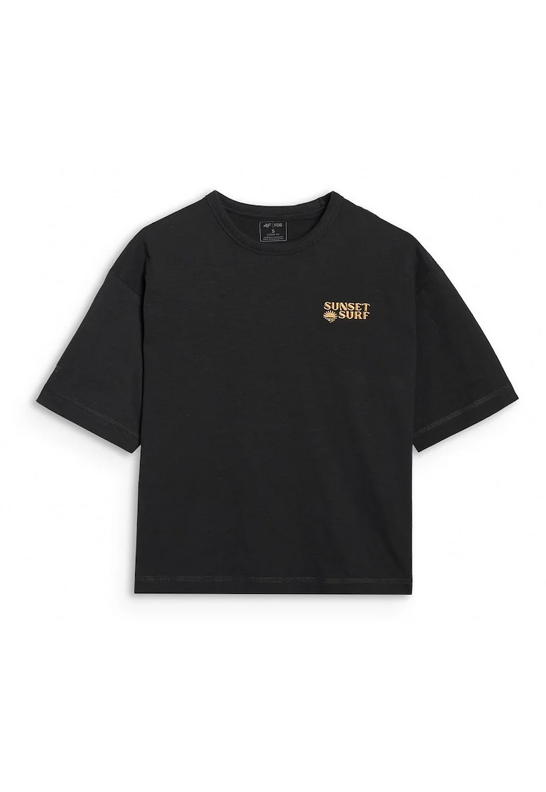 Tricou Femei  Oversize, Negru, Bumbac 100, Negru