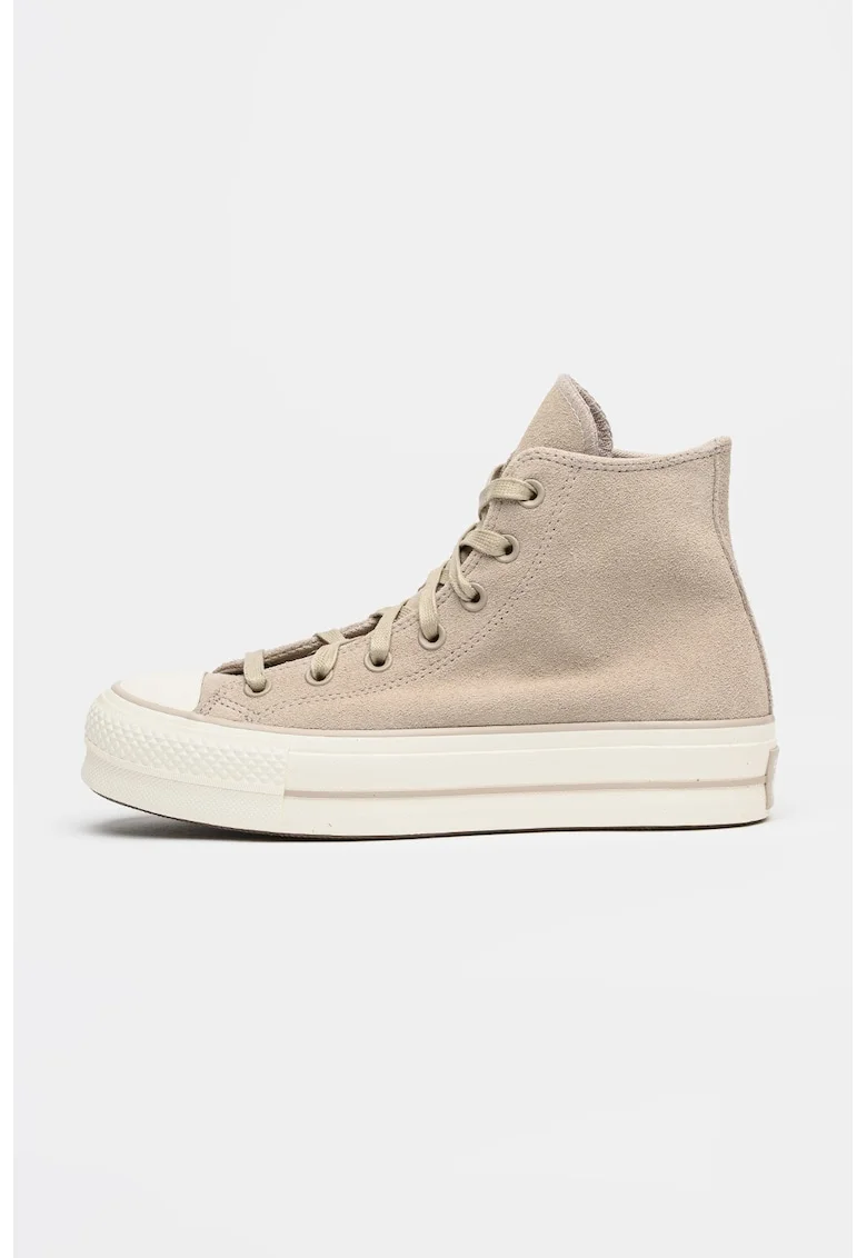 Tenisi flatform de piele intoarsa Chuck Taylor All Star, Maro taupe deschis