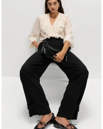 Pantaloni cu croiala ampla, Negru