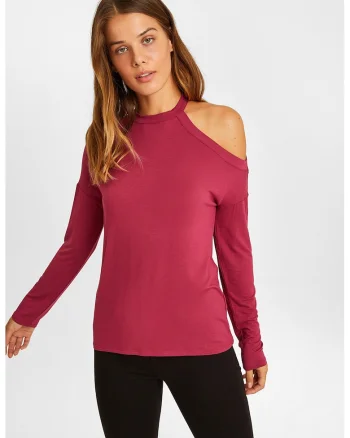 Bluza cu decupaj, Roz zmeuriu