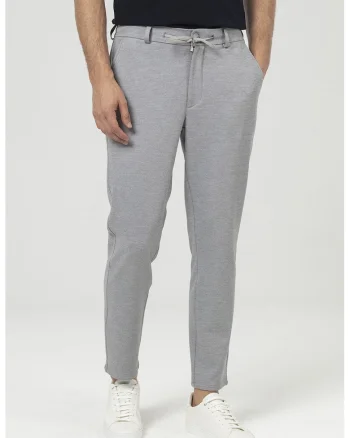 Pantaloni conici cu snur, Gri deschis