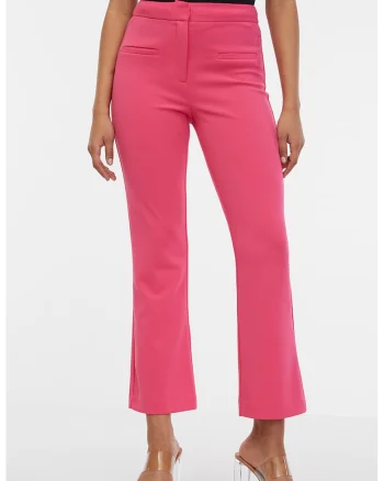 Pantaloni cu croiala kick flared, Roz aprins