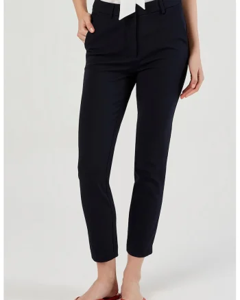 Pantaloni crop cu croiala slim-fit, Albastru ultramarin