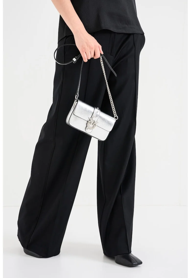 Pantaloni din amestec de lana cu croiala ampla, Negru