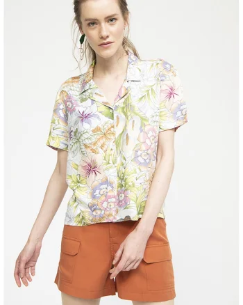 Camasa cu design floral, Multicolor