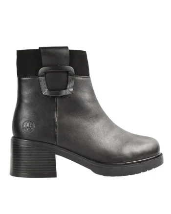Ghete casual, dama,  Y5253-00 negru, piele naturala, toc, Negru