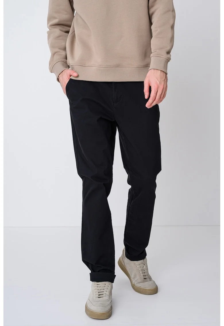Pantaloni chino regular-fit din amestec de bumbac organic Austin, Negru