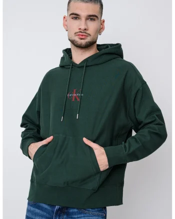 Hanorac din amestec de bumbac cu buzunar kangaroo, Verde