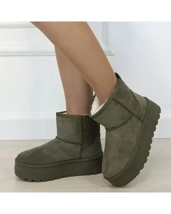 Ghete verzi imblanite cu talpa groasa B-LT33-45 111 11104, Verde