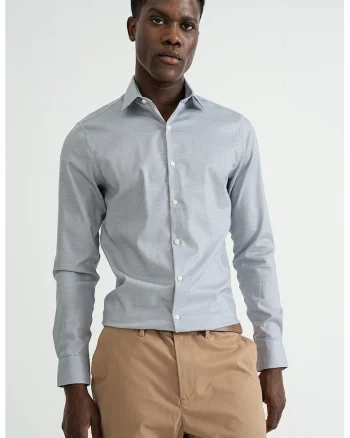 Camasa slim fit cu mansete cu nasturi, Alb/Negru