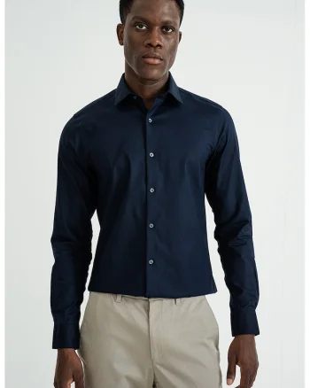 Camasa slim-fit cu model uni, Albastru ultramarin