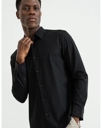 Camasa uni slim fit, Negru