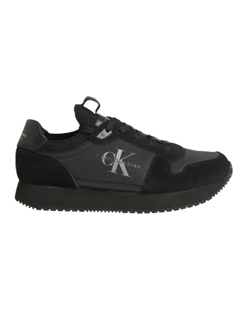 Pantofi sport cu detalii din piele intoarsa, Negru stins/Gri inchis