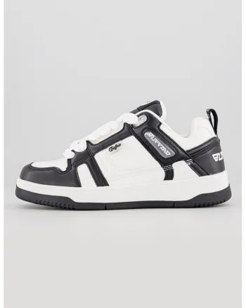 Pantofi sport low-cut de piele ecologica Azalia, Alb/Negru