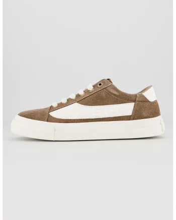 Pantofi sport de piele intoarsa cu platforma Loom BSC, Maro taupe/Alb murdar