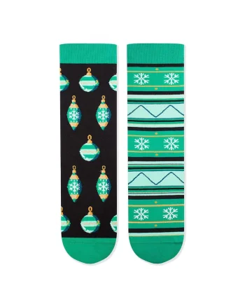 Sosete bumbac de craciun Arty Socks Globuri Negru Menta