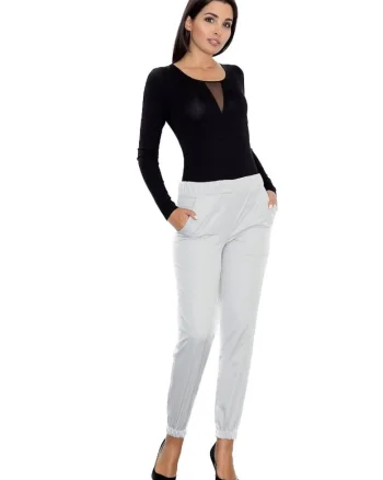Pantaloni eleganti de dama,  Clalla, gri, Gri