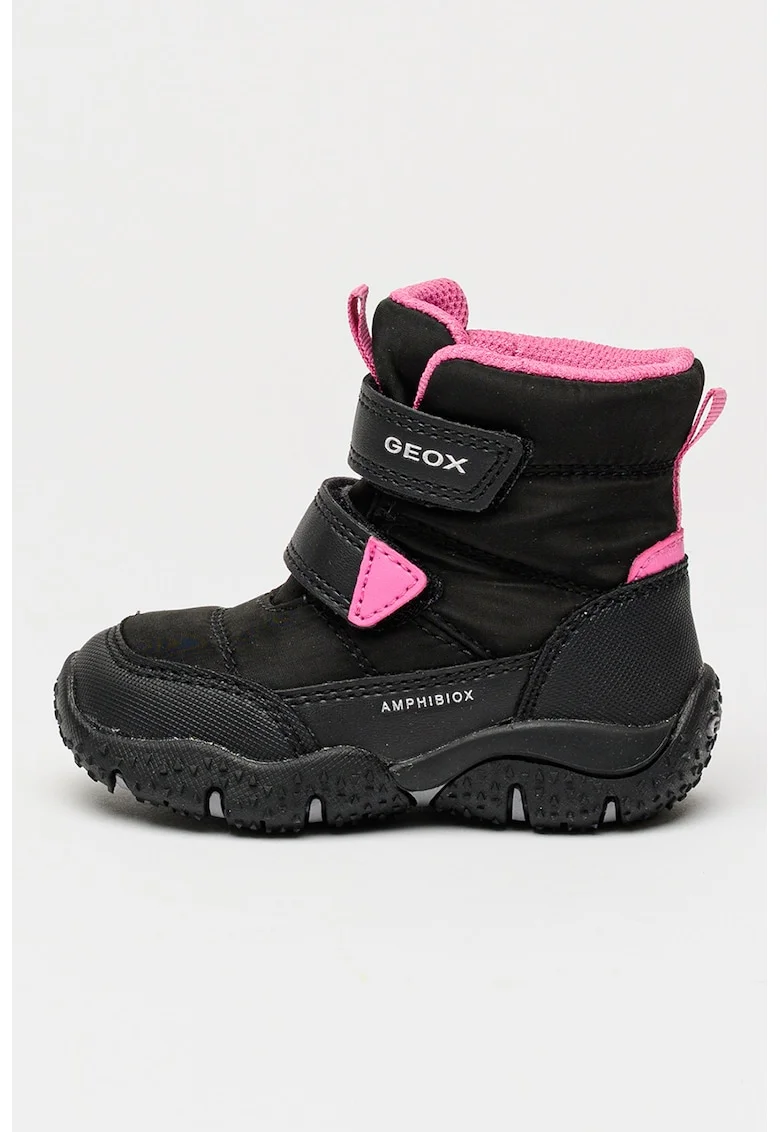 Ghete impermeabile cu inchidere velcro Baltic, Negru/Roz aprins