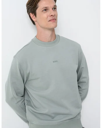 Bluza de trening cu croiala lejera WeSmallCrew, Verde pal