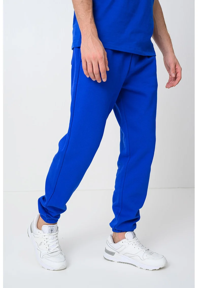 Pantaloni de trening din amestec de bumbac cu logo, Albastru royal